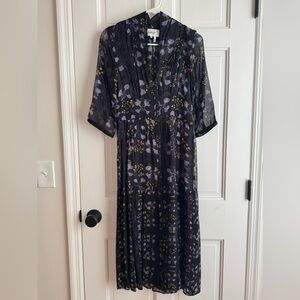 Ba&sh Floral Black Dress | Black Purple Gold